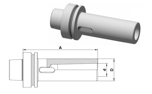 Zwischenh�lse f�r MK-Werkzeuge mit Austreiblappen 