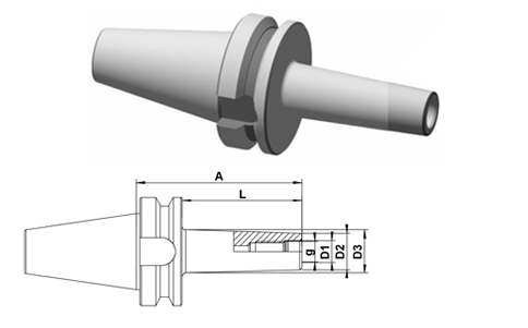MILLING CUTTER ARBOR FOR SCREW-ON TYPE